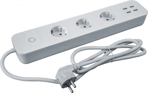 Удлинитель с управлением по WI-FI 3х1.5м +4USB NSH-PE-01 с заземл. 16А бел. Smart Home Navigator 14557 