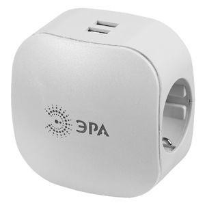  Разветвитель 3-м SP-3e-USB-2A 220В + 2USB 2000мА с заземл. защ. шторки (6/36/864) бел. ЭРА Б0015243 