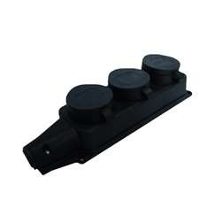  Колодка 3-м 1ф 16А 250В IP44 (еврослот) с заглушками с заземл. каучук UNIVersal 602230 