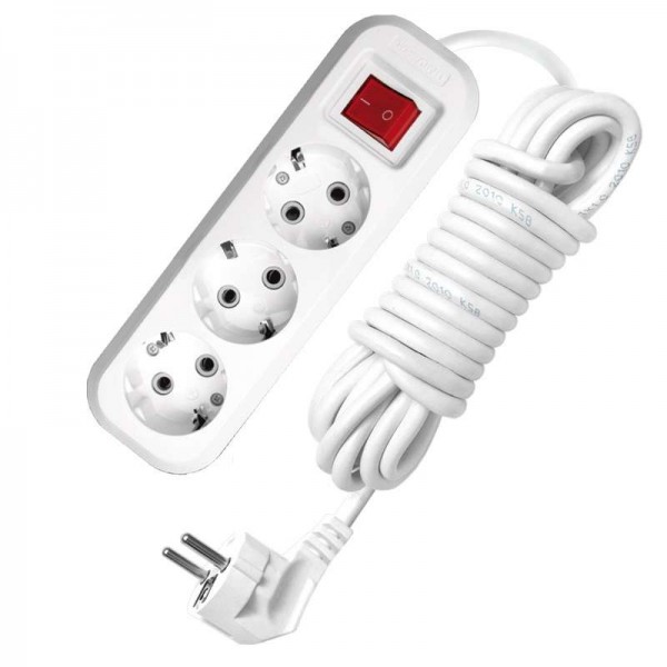  Удлинитель 3х3м с заземл. 13А IP20 S-303 с выкл. ПВС 3х1 UNIVersal 9631986 