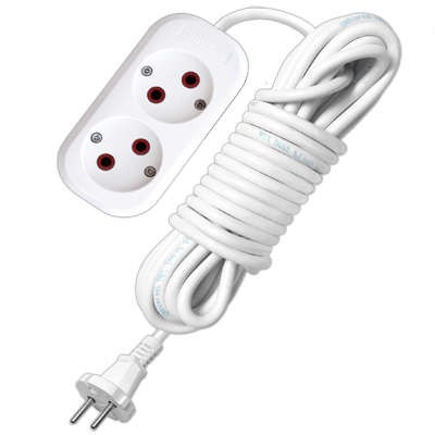  Удлинитель 2х5м без заземл. 6А IP20 У6-011М ПВС 2х0.75 UNIVersal 011М-05 