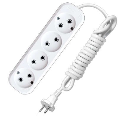  Удлинитель 4х2м без заземл. 10А IP20 Е-204  АБС-пл. ПВС 2х0.75 UNIVersal 9634266 