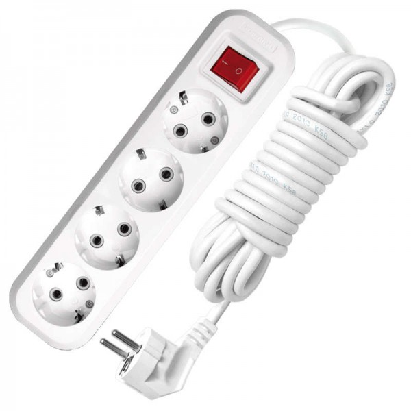  Удлинитель 4х5м с заземл. 13А IP20 S-304 с выкл. ПВС 3х1 UNIVersal 9631991 