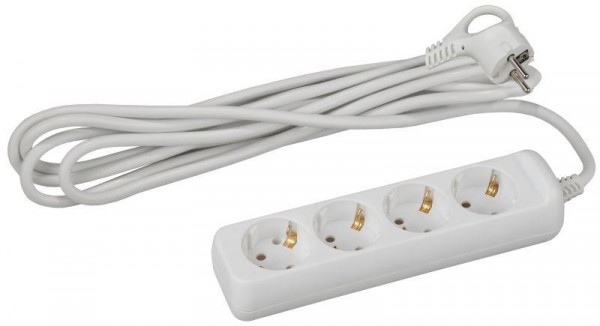  Удлинитель 4х3м с заземл. 16А IP20 ПВС 3х0.75 UX-4e-3m ЭРА Б0038579 