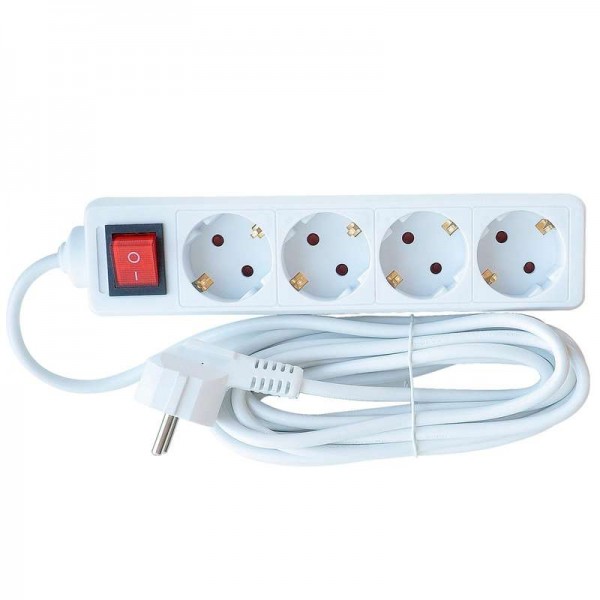  Удлинитель SMART 4х5м с заземл. 10А с выкл. 8445 IN HOME 4690612010403 