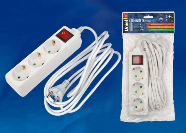  Удлинитель "Стандарт" S-GCD3-2B 3х2м с заземл. выкл. Uniel 02920 