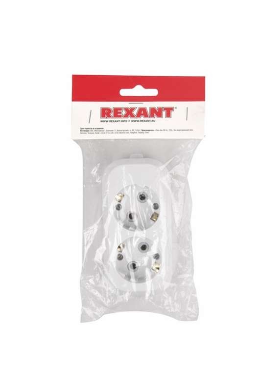 Колодка 2 гнезда с заземлением Rexant 11-8702 