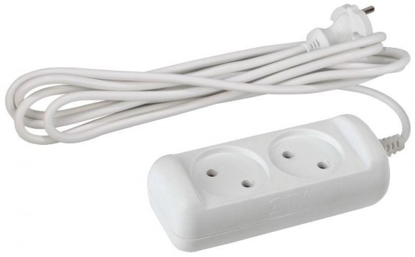  Удлинитель UX(6)-2-5m 2х5м без зазeмл. ПВС 2х0.75 ЭРА Б0028348 