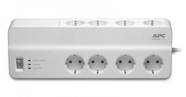  Удлинитель с сетевым фильтром 8х2м 2690Дж бел. APC PM8-RS 