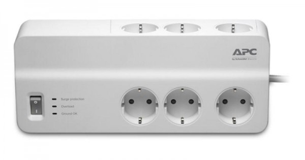  Удлинитель с сетевым фильтром 6х2м 1836Дж бел. APC PM6-RS 