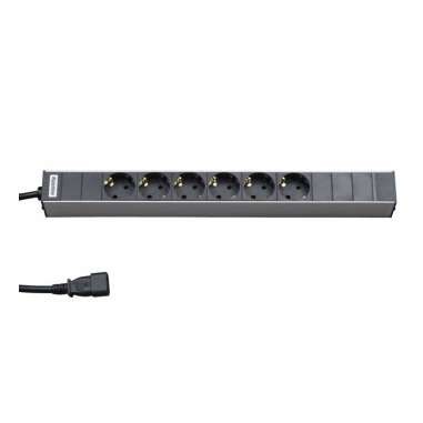  Блок розеток SHT19-6SH-2.5IEC горизонт. 6 розеток 10А IEC 320 C14 шнур 2.5м Hyperline 28055 