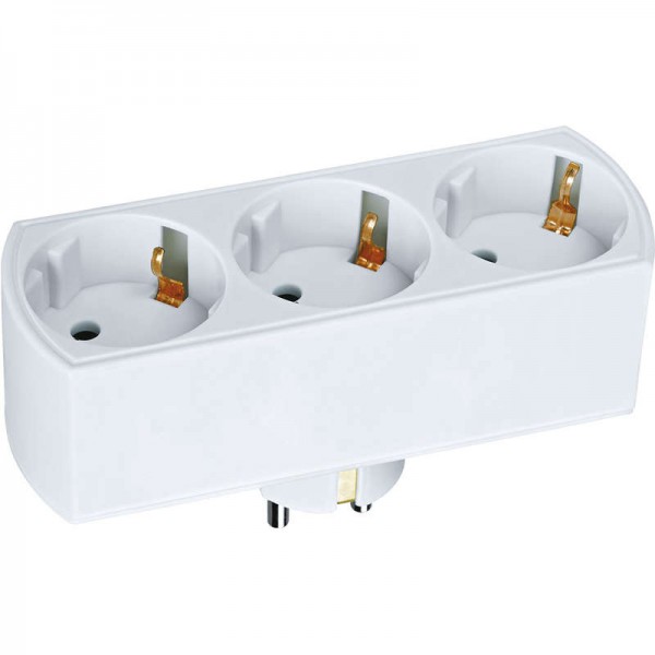  Разветвитель 3 гнезда с заземл. 94 672 NAD-L-3E-WH (в ряд) Navigator 94672 