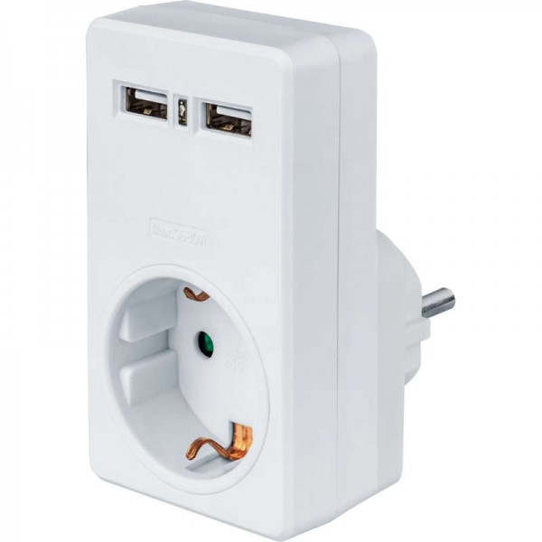  Адаптер 61 699 NAD-USB02-1E-C-WH с заземл. 1 гн. USB2.1A Navigator 61699 