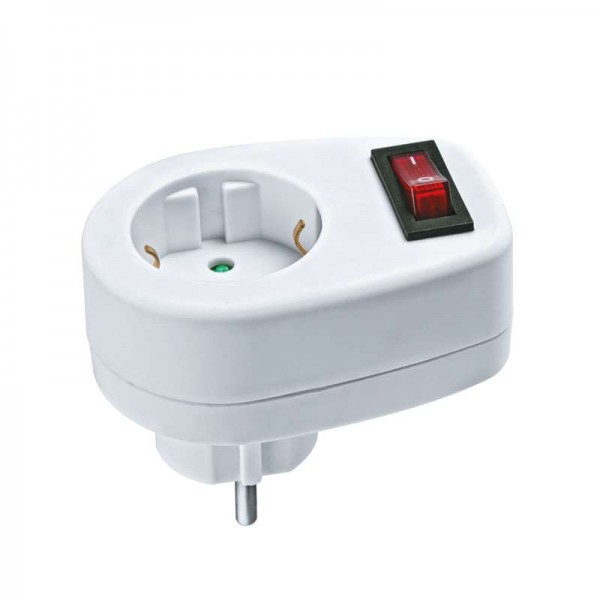  Переходник 1 гнездо для розетки с выкл. 94 669 NAD-1E-СS-WH Navigator 94669 