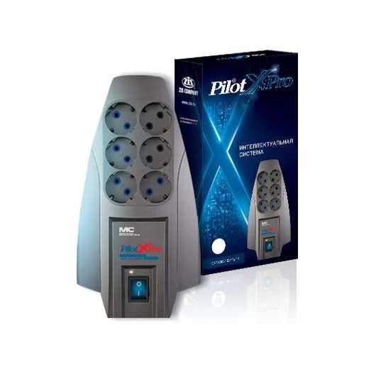  Удлинитель с сетевым фильтром 6х5м с заземл. 10А IP20 CCA 3х0.75 сер. PILOT 841506 