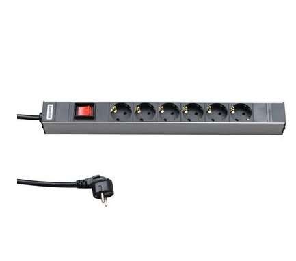  Блок розеток SHT19-6SH-S-2.5EU 6 розеток 16А выкл. шнур 2.5м 19дюймов Hyperline 28026 
