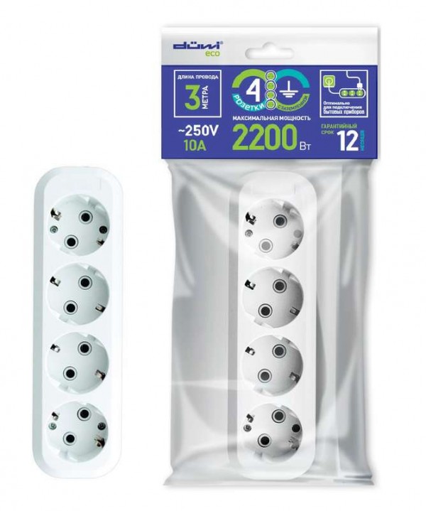  Удлинитель бытовой 4х3м с заземл. Duwi 32038 8 