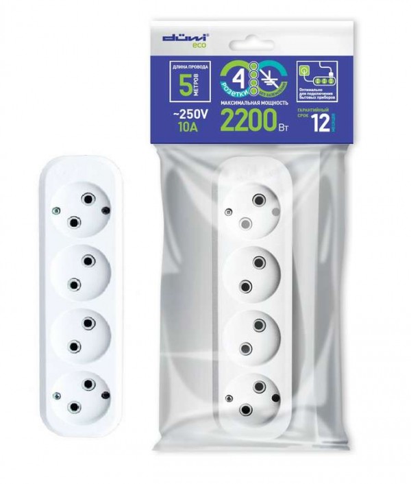  Удлинитель бытовой 4х5м без заземл. Duwi 32037 1 