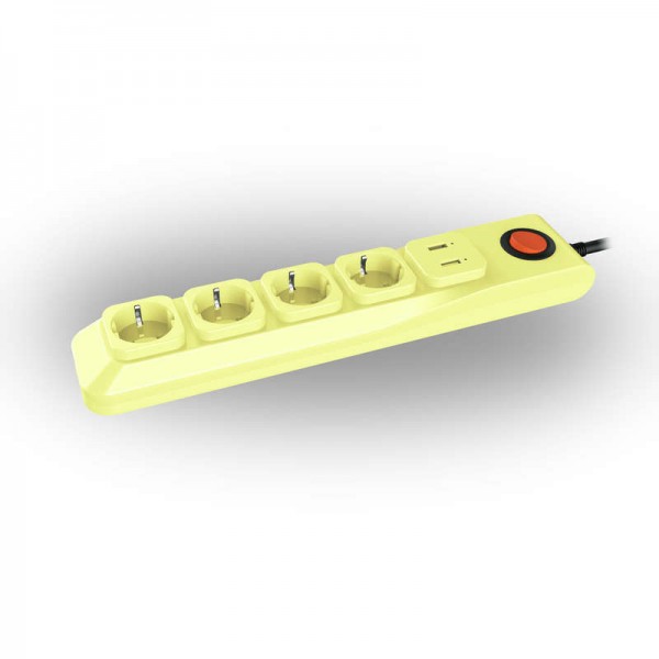  Фильтр сетевой SGSL5-3U IVORY "Lux" 3м Пвс 3х0.75 4 гнезда с/з 1USB (1A) 10А защита от перенапряж. короткого замыкания Uniel UL-00001760 