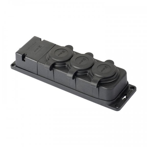  Розетка 3-м PROxima 16А IP44 2P+PE 230В с защ. крышками каучук EKF RPS-015-16-230-44-r 