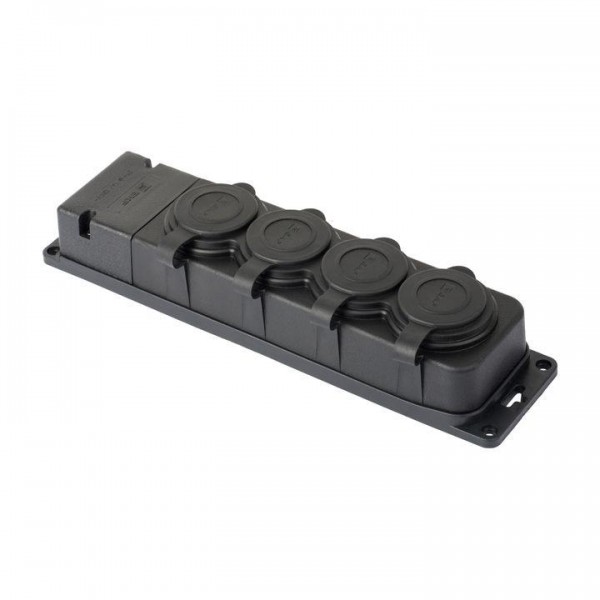  Розетка 4-м PROxima 16А IP44 2P+PE 230В с защ. крышками каучук EKF RPS-020-16-230-44-r 
