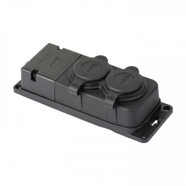  Розетка 2-м PROxima 16А IP44 2P+PE 230В с защ. крышками каучук EKF RPS-018-16-230-44-r 