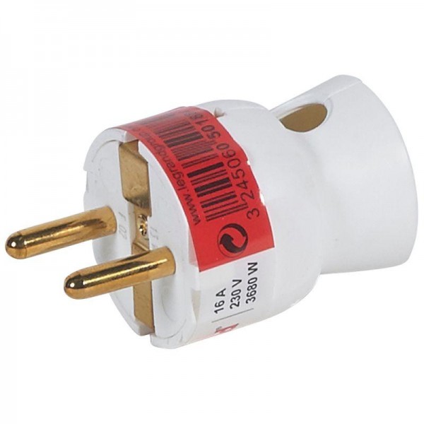  Вилка электрич. каб. Helium 16А нижний ввод с заземл. бел. Leg 050188 
