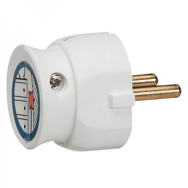  Вилка электрич. каб. Helium 16А 2P плоская бел. Leg 050183 