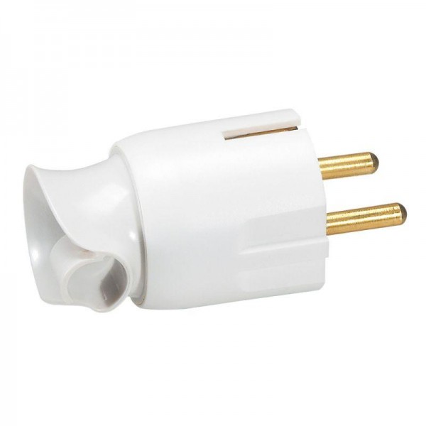  Вилка электрич. каб. Helium 16А 2P+E поворот. бел. Leg 050172 
