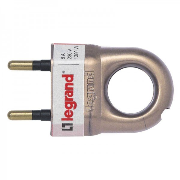  Вилка электрич. каб. Helium 6А прямая с кольцом бронз. Leg 050164 
