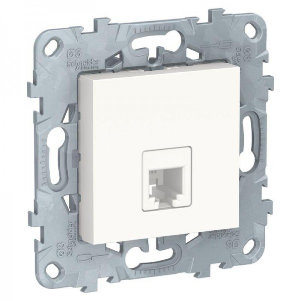  Механизм розетки телефонная UNICA NEW RJ11 одиноч. 4 контакта бел. SchE NU549218 