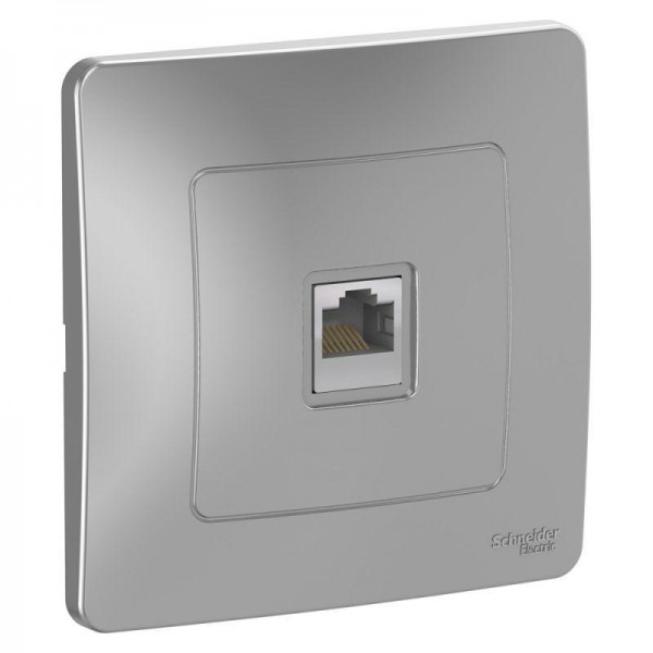  Розетка компьютерная 1-м СП BLANCA RJ45 кат.5e алюм. SchE BLNIS045003 