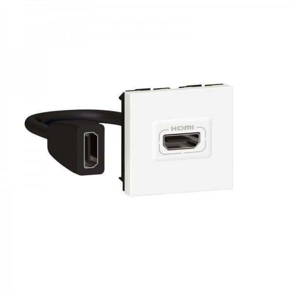  Розетка 2мод. HDMI Mosaic со шнуром бел. Leg 078979L 