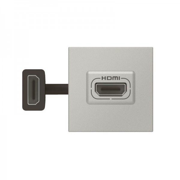  Розетка 2мод. HDMI Mosaic со шнуром алюм. Leg 079279L 