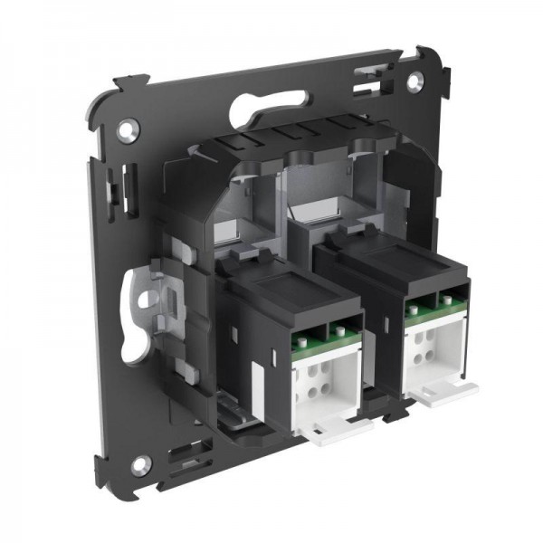  Розетка компьютерная 2-м 2мод. RJ-45 СП кат.6 Avanti "Закаленная сталь" DKC 4404294 