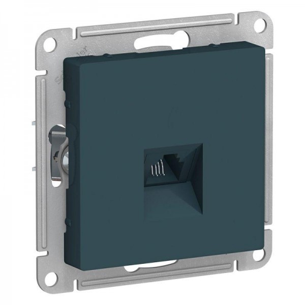  Механизм розетки телефонной 1-м СП AtlasDesign RJ11 изумруд SchE ATN000881 
