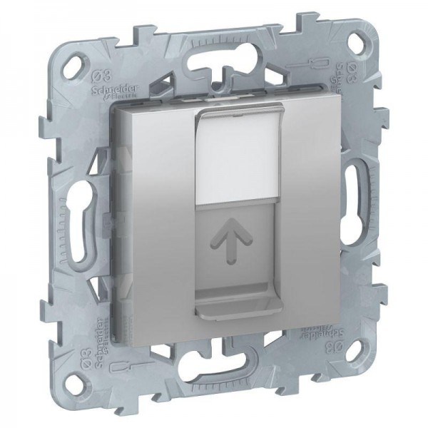  Панель лицевая UNICA NEW RJ45 KEYSTONE/SYSTIMAX алюм. SchE NU546130 