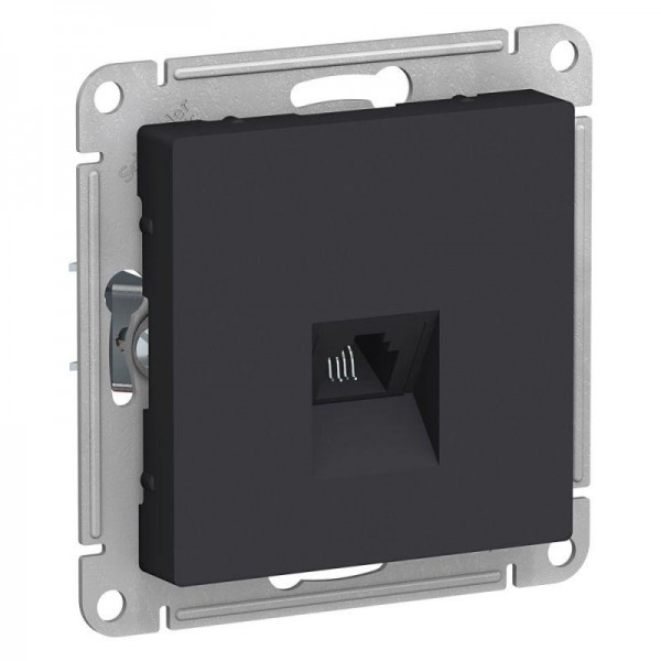  Механизм розетки телефонной 1-м СП AtlasDesign RJ11 карбон SchE ATN001081 