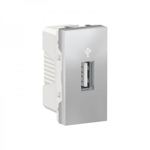  Коннектор USB 1-мод. UNICA MODULAR алюм. SchE NU342930 