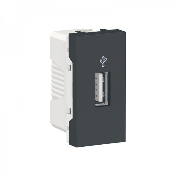  Коннектор USB 1-мод. UNICA MODULAR антрацит SchE NU342954 