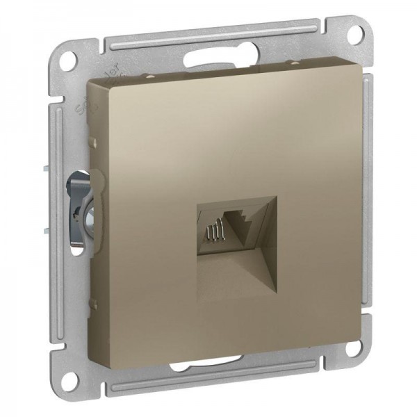  Механизм розетки телефонной 1-м СП AtlasDesign RJ11 шампань SchE ATN000581 