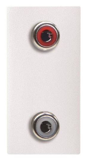  Механизм 2хRCA разъема красн.+бел. 1мод. Zenit бел. ABB 2CLA215520N1101 