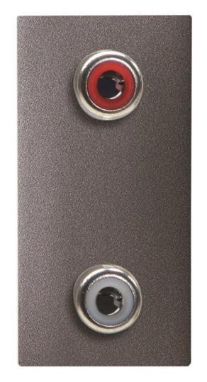  Механизм 2хRCA разъема красн.+бел. 1мод. Zenit антрацит ABB 2CLA215520N1801 