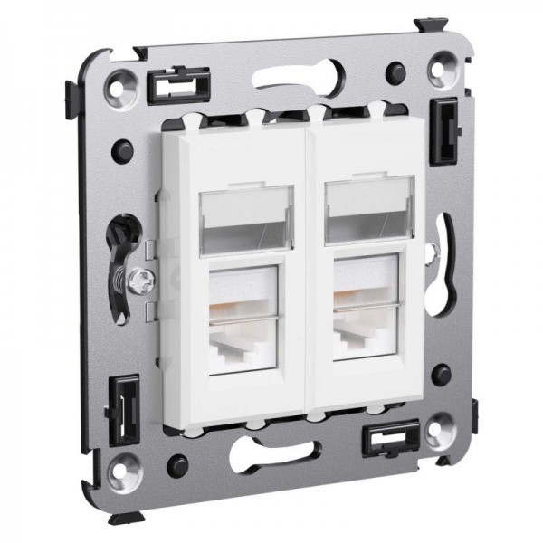  Розетка 2-м RJ-45 СП кат.6 экранированная Avanti "Белое облако" DKC 4400394 