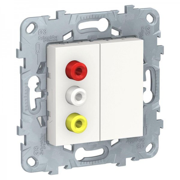  Механизм розетки UNICA NEW 3 RCA бел. SchE NU543118 