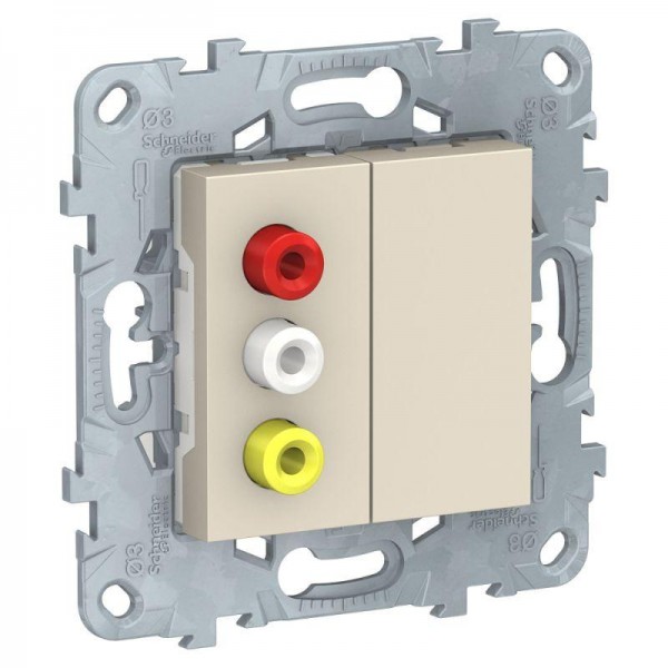  Механизм розетки UNICA NEW 3 RCA беж. SchE NU543144 