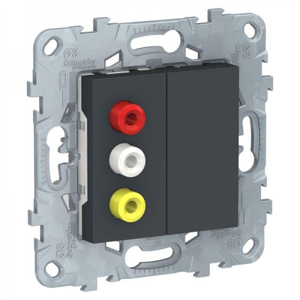  Механизм розетки UNICA NEW 3 RCA антрацит SchE NU543154 