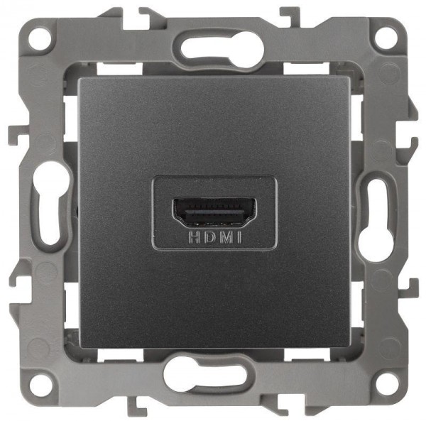  Розетка 12-3114-12 HDMI графит ЭРА Б0027487 