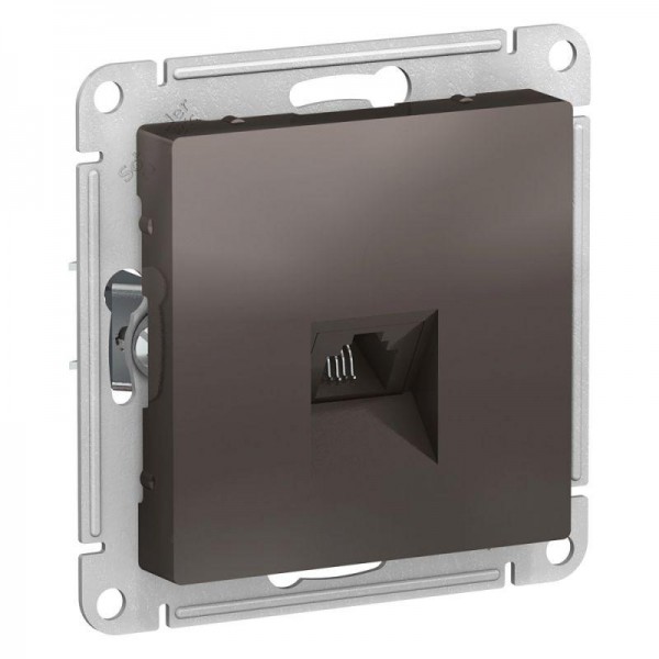  Механизм розетки телефонной 1-м СП AtlasDesign RJ11 мокко SchE ATN000681 