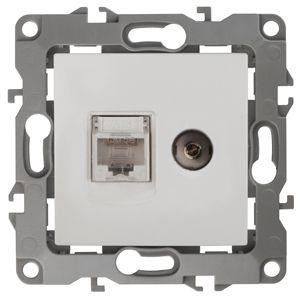  Розетка информационная RJ45+TV 12-3110-01 бел. ЭРА Б0027441 